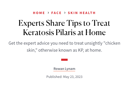 New Beauty Highlights Dr. MBK's Expert Tips on Keratosis Pilaris