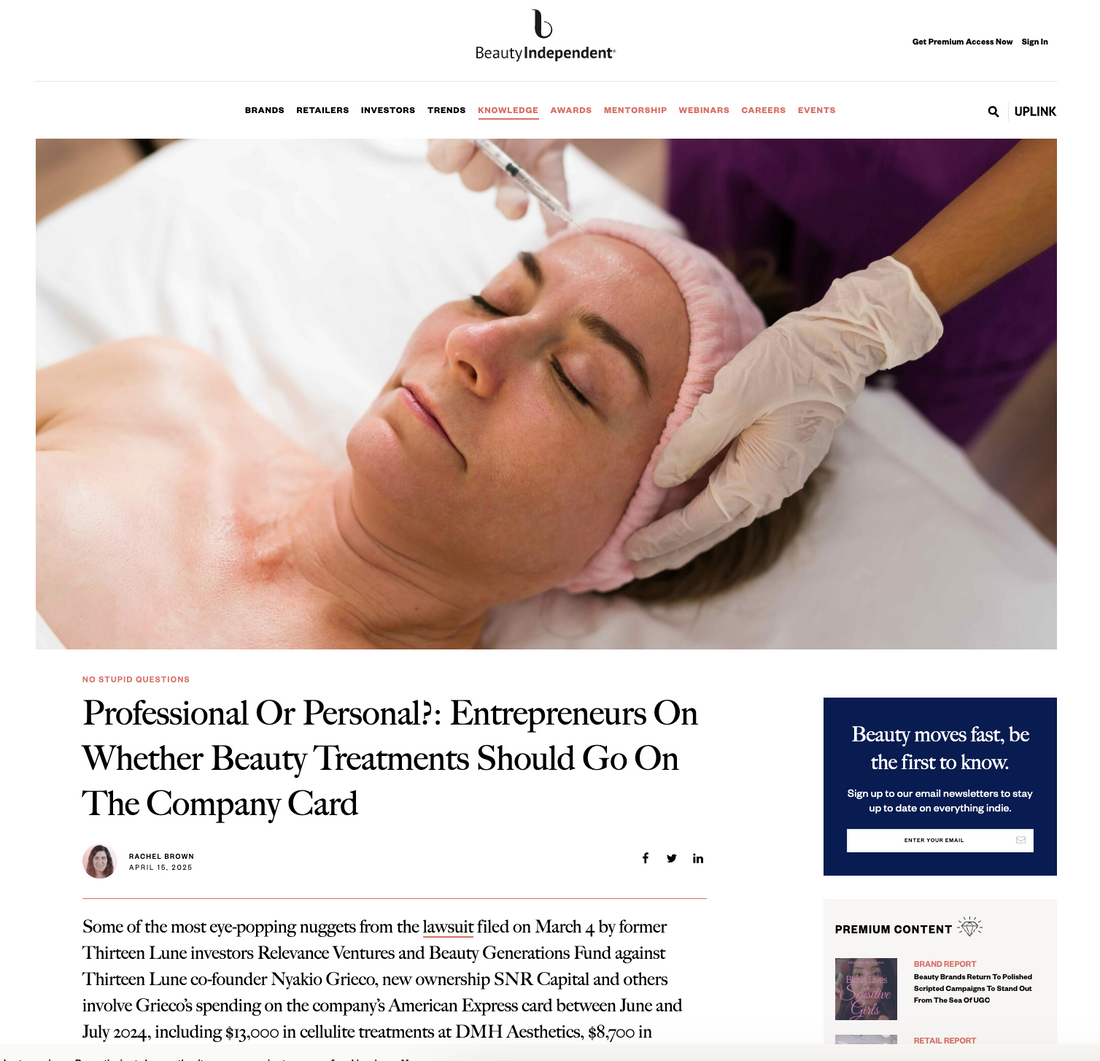 Dr.MBK Featured in Beauty Independent: Whether Beauty Treatments Should Go On the Company Card